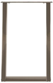 Pés para mesa de jantar em formato de U, 2 peças, aço natural, 50x(72-