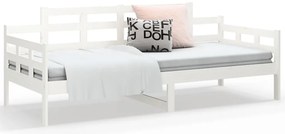 Sofá-cama 90x200 cm madeira de pinho maciça branco