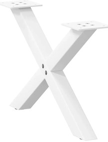 vidaXL Pés para mesa de centro em formato de X, 2 peças, branco, 50x(30-31) cm, aço