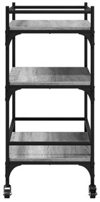 Carrinho de cozinha 65x40x86,5cm derivados madeira cinza sonoma
