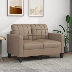 vidaXL Sofá de 2 lugares 120 cm couro artificial cor cappuccino
