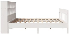 Cama sem colchão 180x200 cm madeira de pinho maciça branco