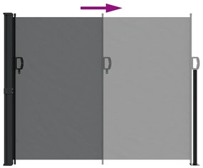 Toldo lateral retrátil 160x500 cm preto