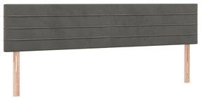 Cama box spring c/ colchão/LED 160x200cm veludo cinzento-escuro