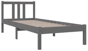 Estrutura cama pequena solteiro 75x190 cm madeira maciça cinza