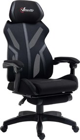Vinsetto Cadeira Gaming com Apoio para os Pés Retrátil Cadeira de Escritório Reclinável com Apoio para a Cabeça e Altura Ajustável | Aosom Portugal