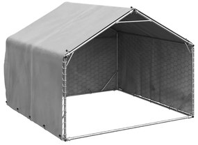 Canil exterior para cães com cobertura 2x2x1,5m aço galvanizado
