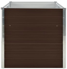 Canteiro de jardim elevado 160x80x77cm aço galvanizado castanho