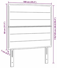 Cabeceira com Design em Linhas Cinza Escuro 100 cm Tecido