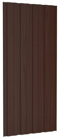 Painéis de telhado 12 pcs 100x45 cm aço galvanizado castanho