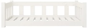Cama para cães 95,5x65,5x28 cm madeira de pinho maciça branco