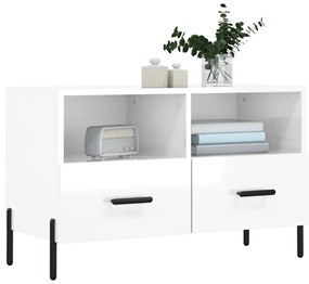 Móvel de TV 80x36x50 cm derivados de madeira branco brilhante