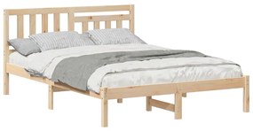 Estrutura da Cama com cabeceira Castanho 140 x 190 cm