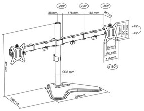 Suporte de Mesa Fonestar 17''a 32''
