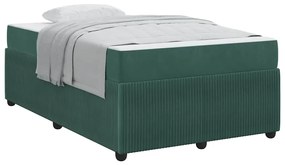 Estrutura de cama com colchão Verde-escuro 120 x 200 cm Veludo