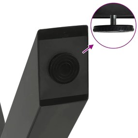 Pés para mesa de jantar em formato de X, 2 peças, antracite, 90x (72-7