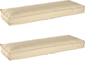 vidaXL Conjunto de Almofadas para Palete 2 pcs Bege 120 x 40 x 8 cm