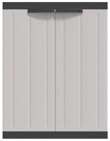 Móvel de arrumação para exterior 65x37x85 PP cinzento e preto