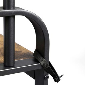 Cabide Bengaleiro entrada Hall com banco e sapateira 33,7 x 72 x 183 cm Castanho Vintage e Preto