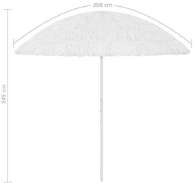 Guarda-sol de praia Hawaii 300 cm branco