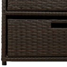 Armário de arrumação para jardim 55x59x69 cm vime PE castanho