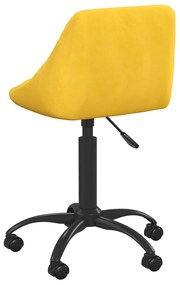 Cadeira de jantar veludo amarelo mostarda