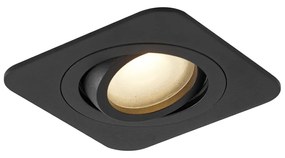 Conjunto de 6 focos embutidos redondos pretos GU10 50mm giratórios e inclináveis IP44 - Alberto Moderno