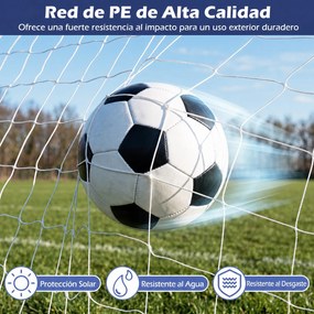 Baliza de Futebol, 367 x 124 x 181 cm, Estrutura Metálica Resistente, Branco