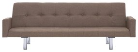 Sofá-Cama Luppin em Tecido - Castanho - Design Moderno
