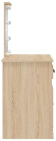 Toucador com luzes LED 90x42x132,5 cm carvalho sonoma