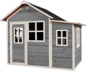 Casa de brincar infantil exterior para crianças Loft 150 em madeira - Cinzenta