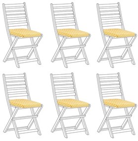 Conjunto de 6 almofadas para cadeira com padrão geométrico amarelo TOLVE Beliani