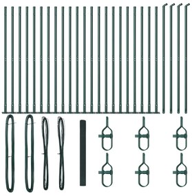 Cerca de Arame Soldado com 13 Postes Flangados Verde 1,4x50 m Aço