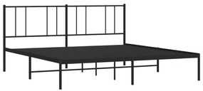 Estrutura de cama em metal com cabeceira 180x200 cm preto