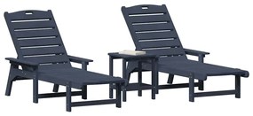 Conjunto de Jardim de 3 Peças Azul-marinho HDPE