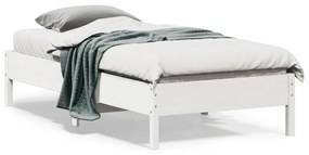 vidaXL Cama sem colchão 90x190 cm madeira de pinho maciça branco