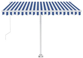 Toldo automático independente 300x250 cm azul e branco