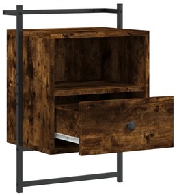 Mesas cabeceira 2 pcs 40x30x61cm deriv. madeira carvalho fumado