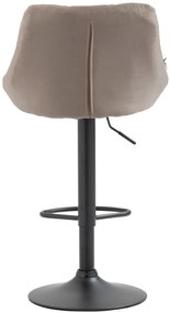 Banco de bar Lazio em tecido e com estrutura preta 46 x 83-104 x 49 cm Creme