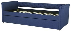 Cama dupla em tecido azul marinho 90 x 200 cm LIBOURNE Beliani