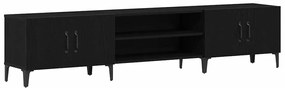 Estante de TV vidaXL Preta Carvalho 180x31,5x40 cm Madeira Engineered