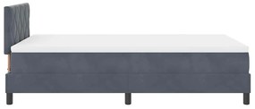 Cama Box Spring vidaXL com Colchão e LED Cinza Escuro 120x200 cm Velud