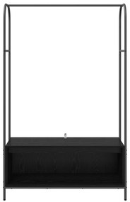 Porte-Roupas com Prateleiras Carvalho Preto 100x44x160 cm