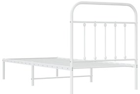 Estrutura de cama com cabeceira 90x200 cm metal branco