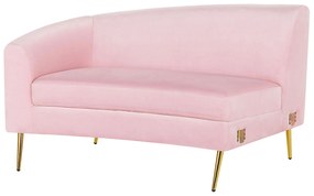 Sofá curvo com 4 lugares em veludo rosa MOSS Beliani