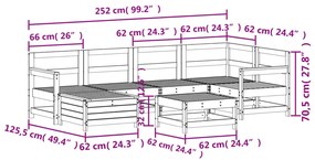 7 pcs conjunto sofás jardim madeira abeto-de-douglas