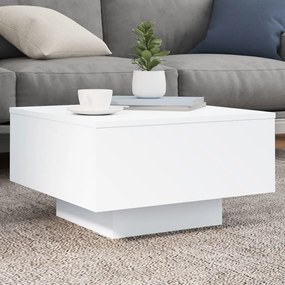 Mesa de centro com luzes LED 55x55x31 cm branco