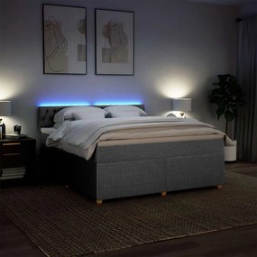 Cama com molas/colchão 180x200 cm tecido cinzento-claro