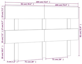 Cabeceira de cama 184x3x81 cm pinho maciço