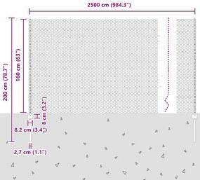 Postes de Cerca vidaXL 22 pcs U-Channel 160 cm Aço Galvanizado